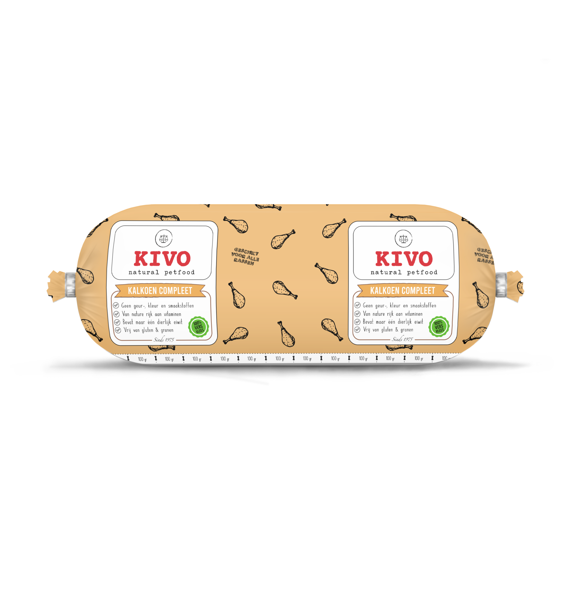 Kivo Kalkoen Compleet 1000 g worst