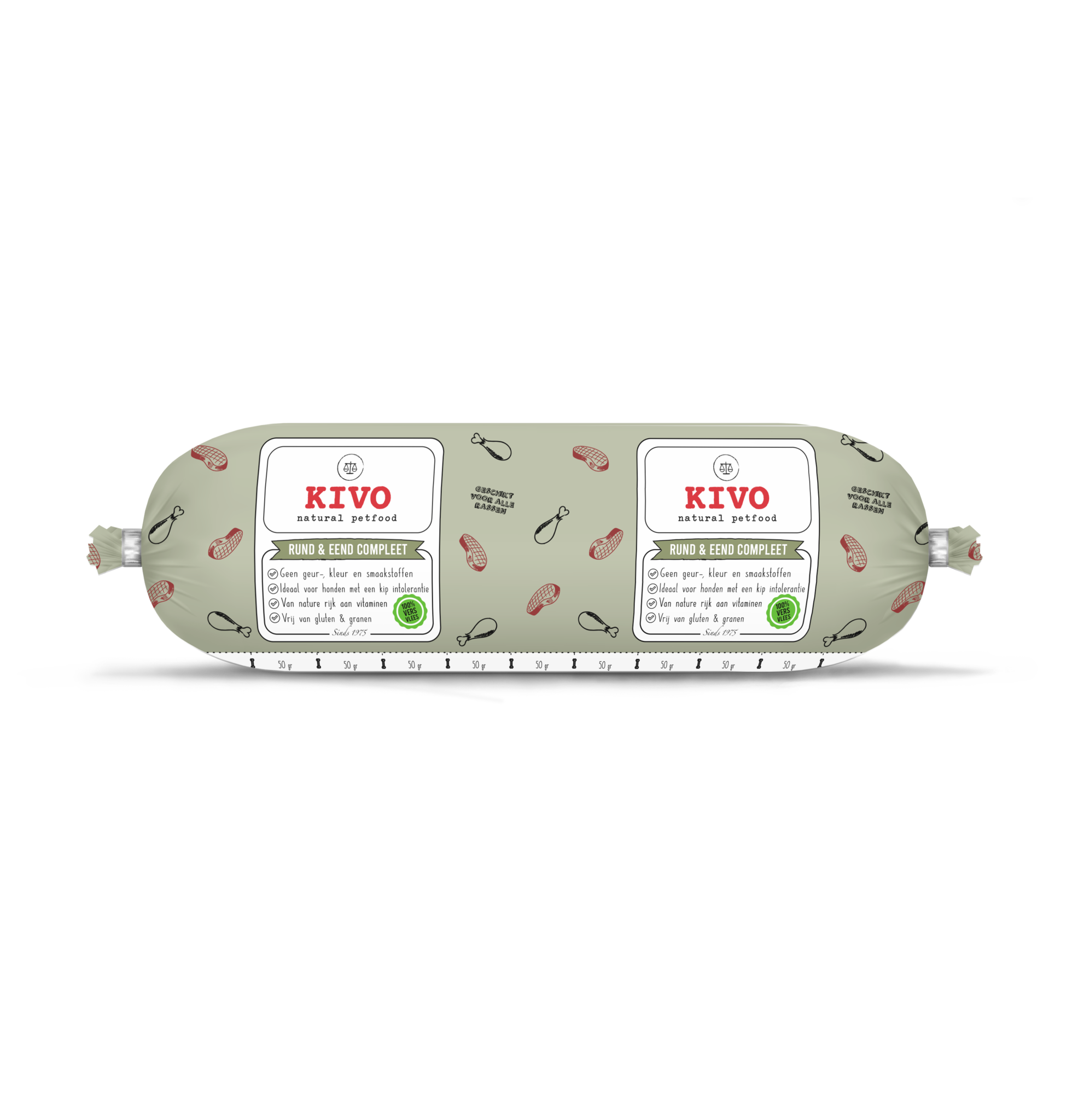 Kivo Rund & Eend Compleet 500 g worst