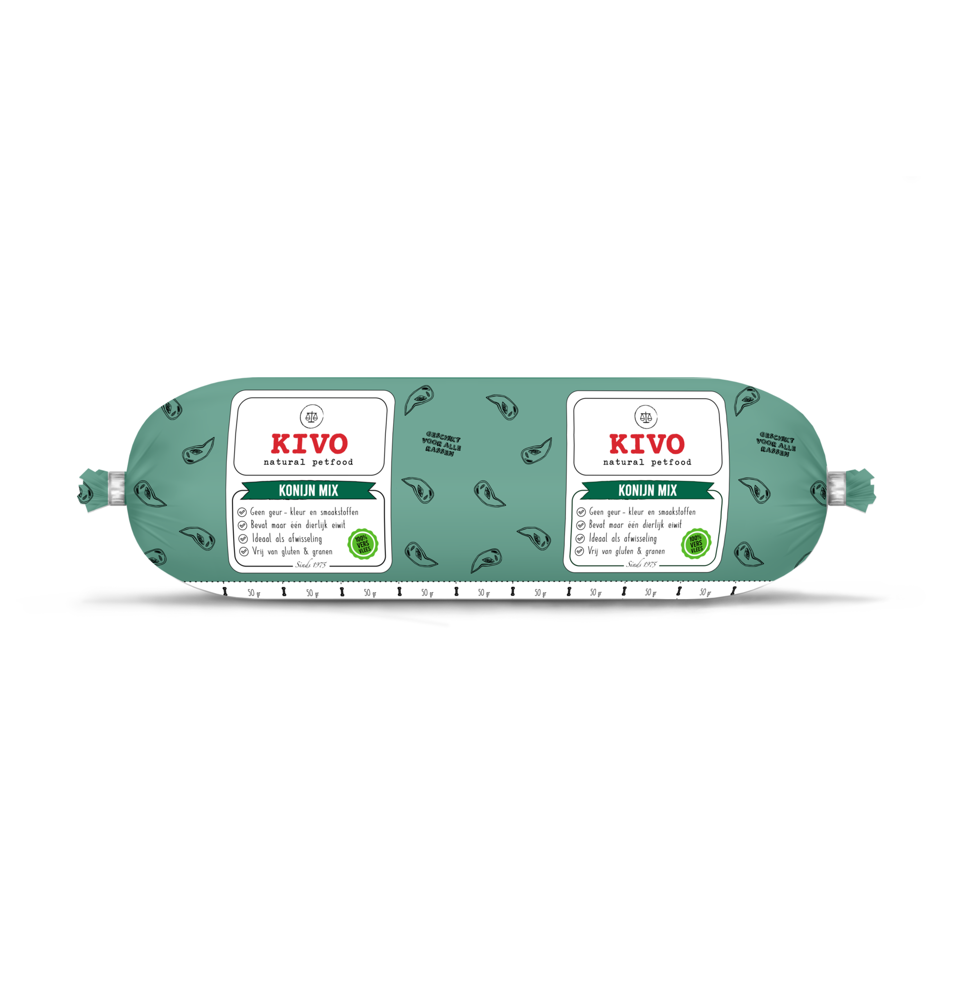 Kivo Konijn Mix 500 g worst