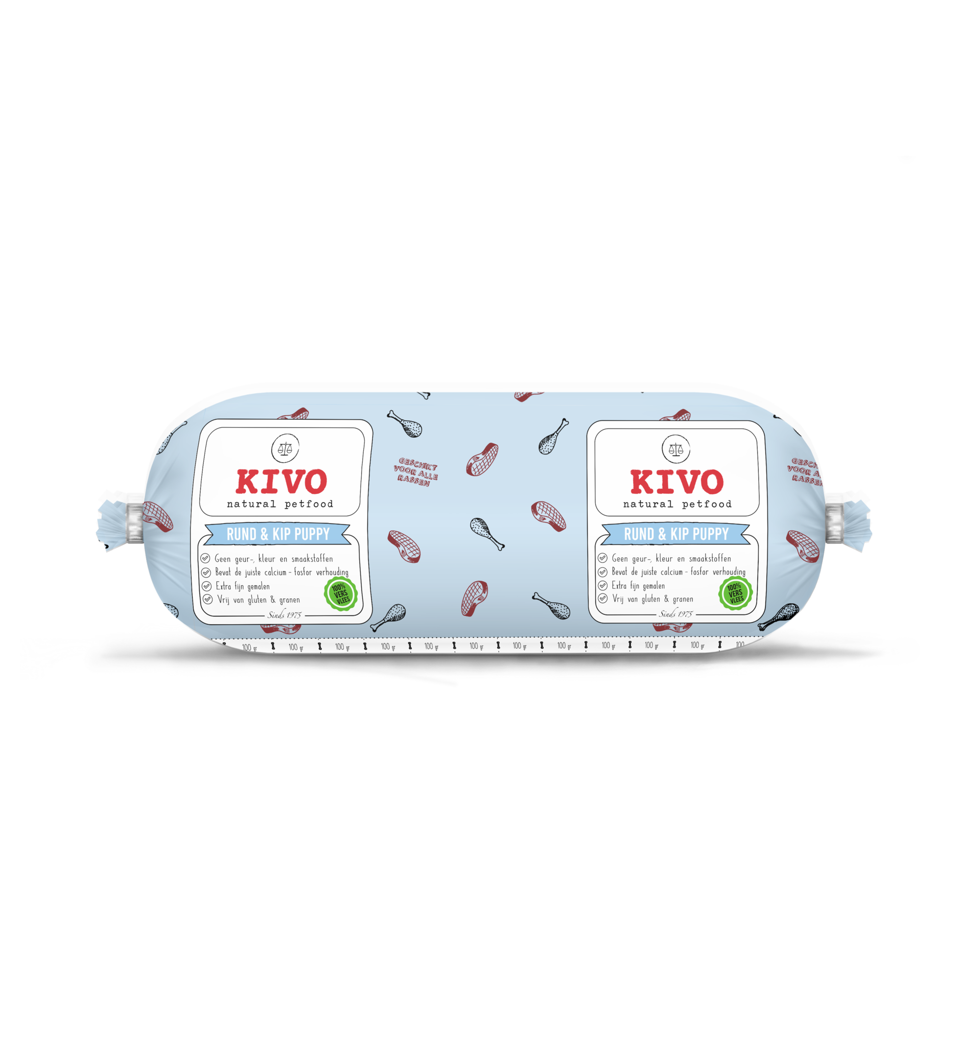 Kivo Rund & Kip Puppy 1000 g worst
