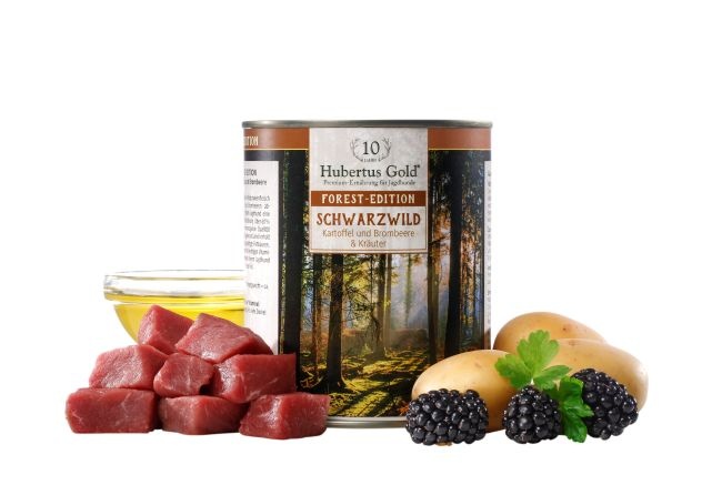 Hubertus Gold seizoensmenu Forest Edition 'Schwarzwild' (Wild zwijn) 800 g  blik
