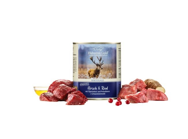 Hubertus Gold seizoensmenu Winterjagd 2024 (Hert en Rund) 800 g blik