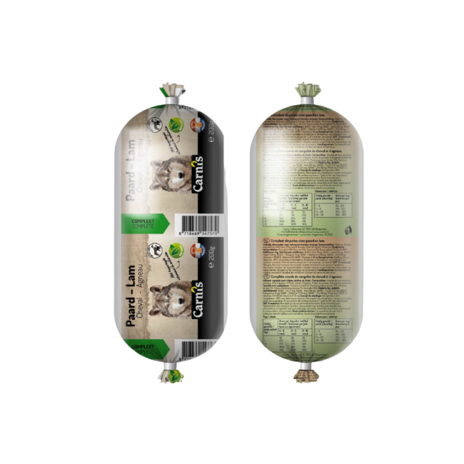 Carnis Compleet diepvries vlees Paard en Lam 1000 g worst