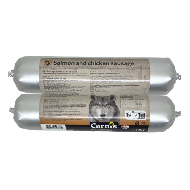 Carnis gestoomde worst Zalm en Kip 400 g