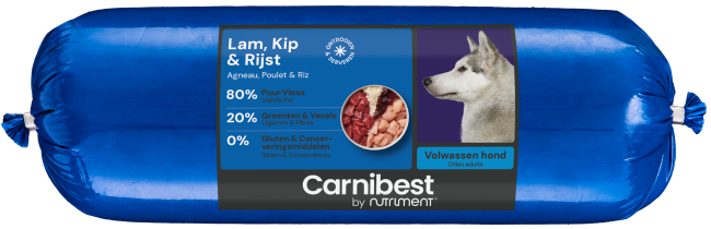 Carnibest Lam, Kip & rijst 500 g worst
