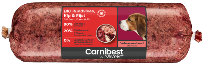 Carnibest BIO Rundvlees, Kip & rijst 1000 g worst