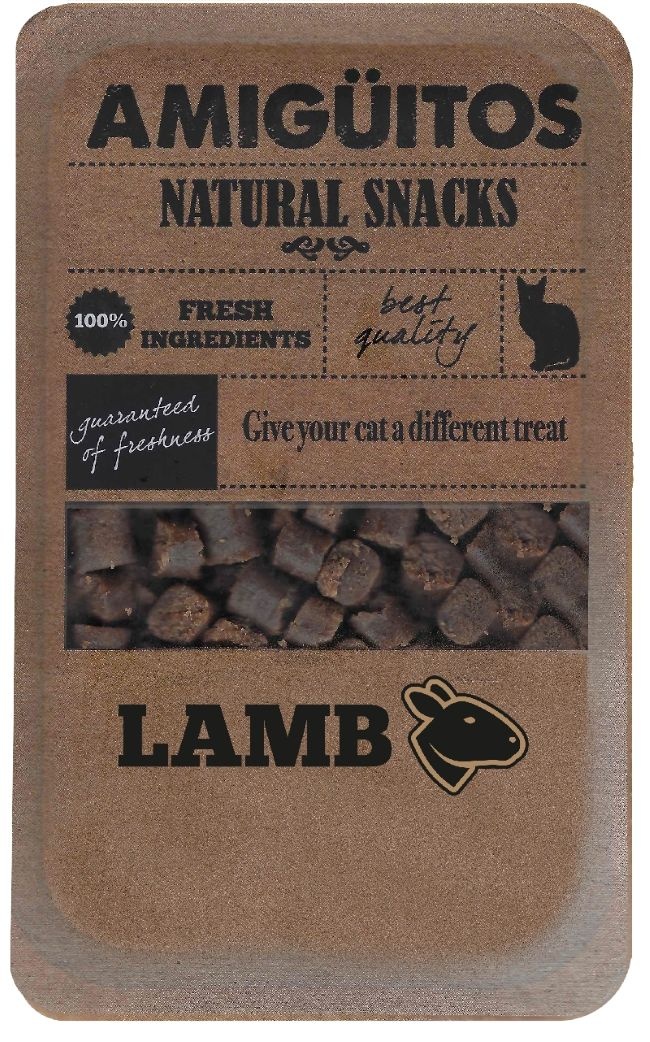 Amigüitos kattensnack semi-moist Lam 100 g pouch