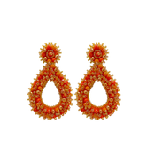 Drops Beads Earrings - Orange