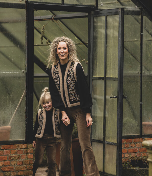 LOOXS Little & Me Little & Me rib velours flare pants