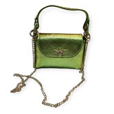 Leather Metallic Handbag Green