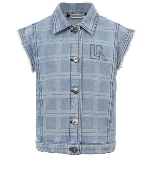 10Sixteen check denim gilet - Check denim