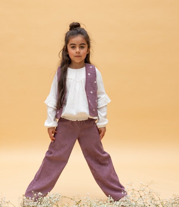 LOOXS Little Little corduroy wideleg pants - Mauve Blush