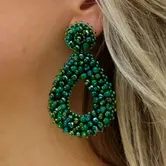 DROPS BEADS EARRINGS - GREEN