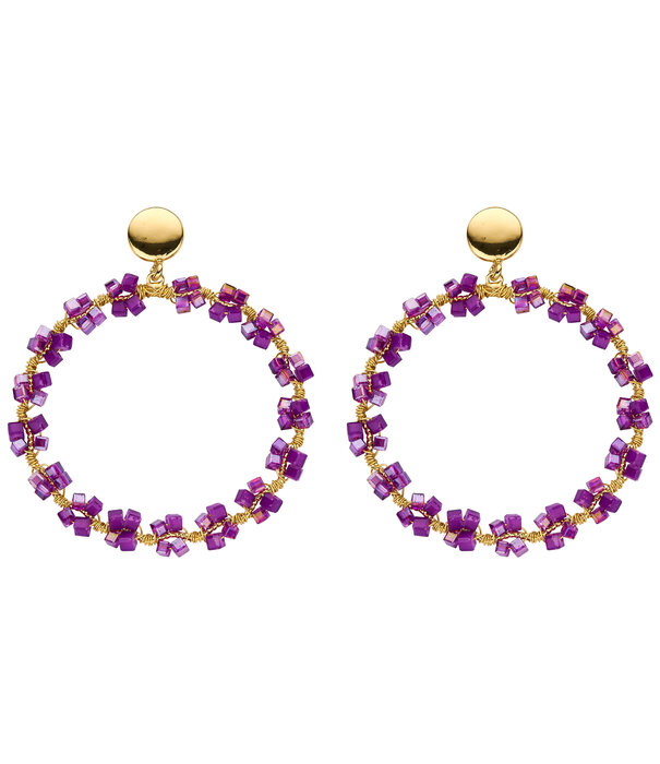 Biba BIBA - EARRINGS FLOWERS PURPLE