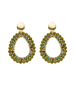 BIBA - EARRINGS LAUREN GREEN BROWN