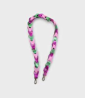 Schouderband gevlochten Fuchsia/Kauwgom roze/Groen XL