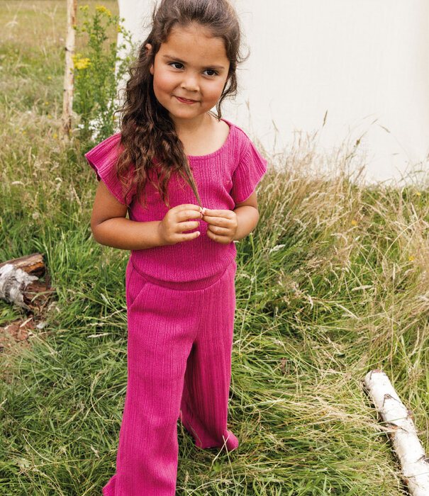 LOOXS Little Little fancy knit wideleg pants warm fuchsia