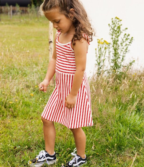 LOOXS Little Little striped dress Red