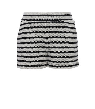 10Sixteen striped knit shorts black and white