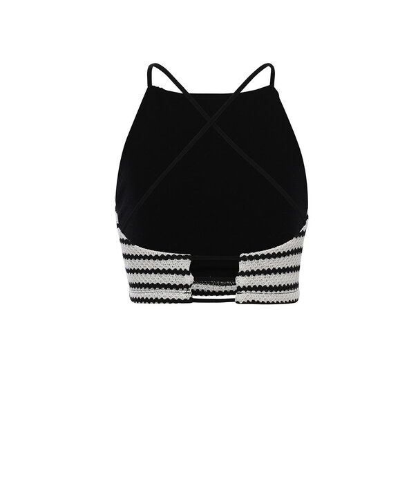 LOOXS 10SIXTEEN 10Sixteen striped knit top black and white