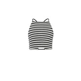 10Sixteen striped knit top black and white