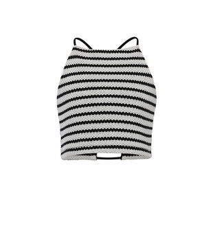 10Sixteen striped knit top black and white