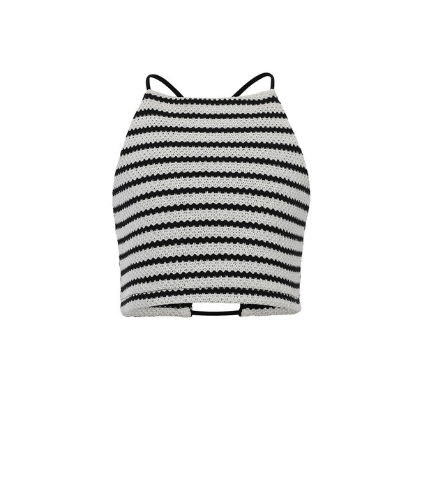 LOOXS 10SIXTEEN 10Sixteen striped knit top black and white