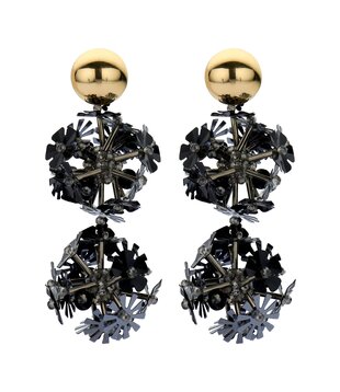 BIBA - EARRINGS SILVER/BLACK