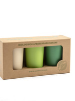 Happy Cups Duurzame Drinkbekers - Giftset groen - 3 stuks - Biologisch afbreekbaar