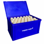 Happy Cups Bioplastic Eventbeker box-  incl. 455 PHA eventbekers