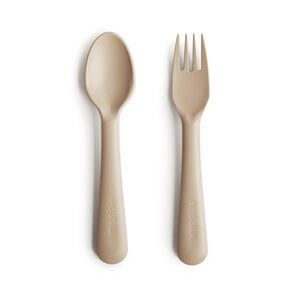 Mushie Mushie Bestek Vork & Lepel Vanilla