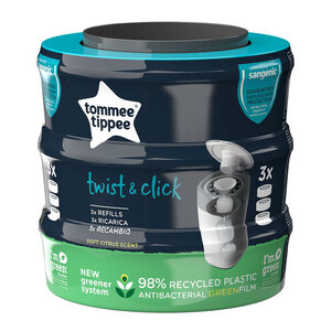 Tommee Tippee Tommee Tippee Luieremmer Twist & Click Eco Cassette 3-pack