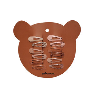 VanPauline VanPauline Haarspeldjes Bear Caramel