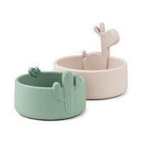 Done By Deer Bowl Silicone Lalee Sand Green 2-pack