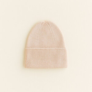 Hvid Hvid Beanie Fonzie Newborn Oat