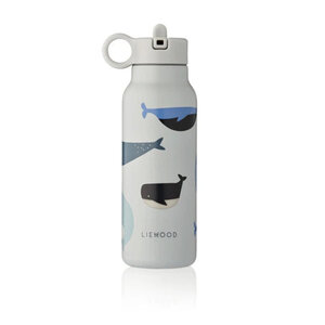 Liewood Liewood Drinkfles Falk Whales Cloud Blue