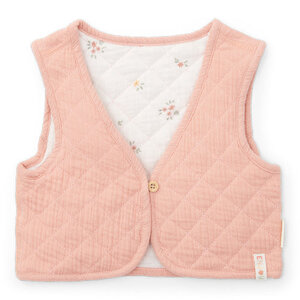 Little Dutch Little Dutch Reversible Gilet Flower Pink White Meadows