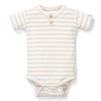 Little Dutch Romper Korte Mouw Stripe Sand White