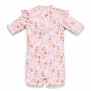 Little Dutch Little Dutch Zwempakje Korte Mouw Ruches Ocean Dreams Pink