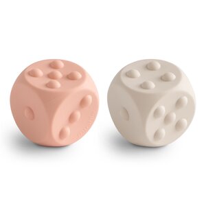 Mushie Mushie Dobbelsteen Activity Toy Blush Shifting Sands 2-pack