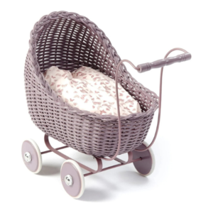 Smallstuff Smallstuff Rotan Poppenwagen Dark Rose