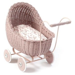 Smallstuff Smallstuff Rotan Poppenwagen Rose
