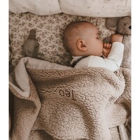 Muzpony Beige deken met geborduurde naam