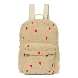 Studio Noos Ecru Teddy Hearts Midi Rugtas met voorvak