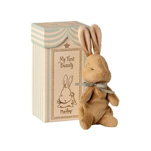Maileg Maileg Knuffel konijn in doosje, My First Bunny, Blauw