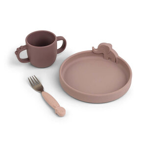 Done By Deer Done By Deer Peekaboo Dinner Set Deer Friends Roze