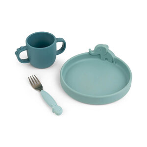 Done By Deer Done By Deer Peekaboo Dinner Set Deer Friends Blauw