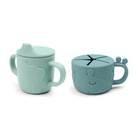 Done by Deer Peekaboo Spout/Snack Cup Set Blauw Deer Friends