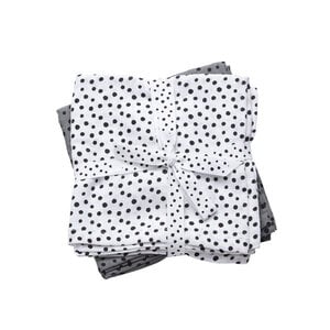 Done By Deer Done By Deer Hydrofiele Doeken 2-pack Happy Dots Grey