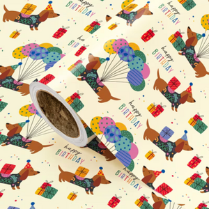 Olive and Mint Inpakpapier Happy Birthday